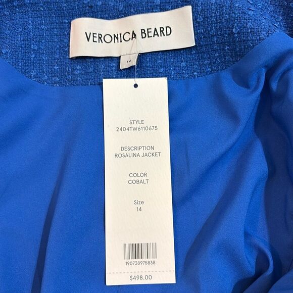 Veronica Beard Rosalina Cobalt Short Sleeve Jacket 14 NWT $498 - Picture 8 of 9